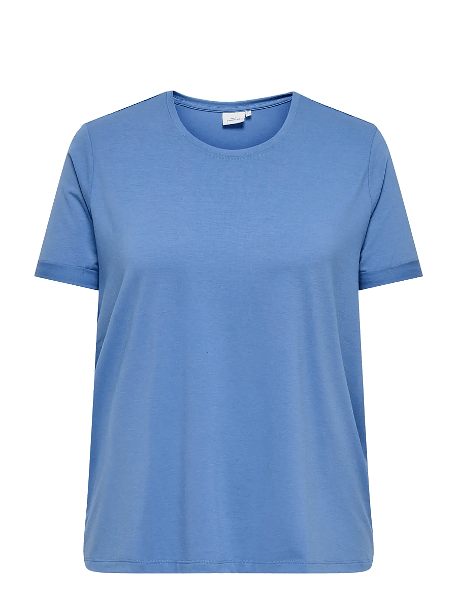 ONLY Carmakoma - CARMOSTER S/S FOLD UP TOP JRS NOOS - t-shirts - blue yonder - 1