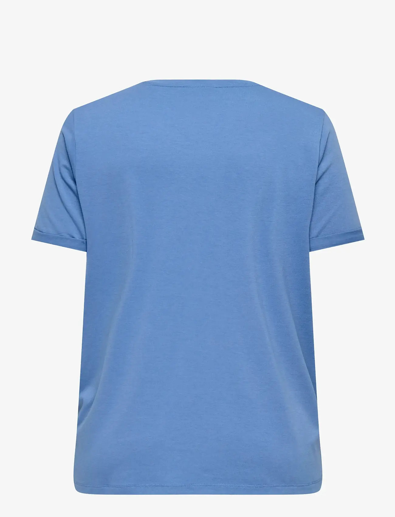 ONLY Carmakoma - CARMOSTER S/S FOLD UP TOP JRS NOOS - t-shirts - blue yonder - 2