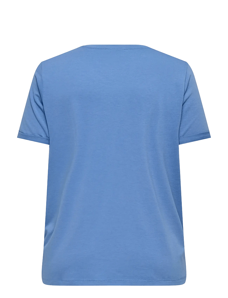 ONLY Carmakoma - CARMOSTER S/S FOLD UP TOP JRS NOOS - t-shirts - blue yonder - 2