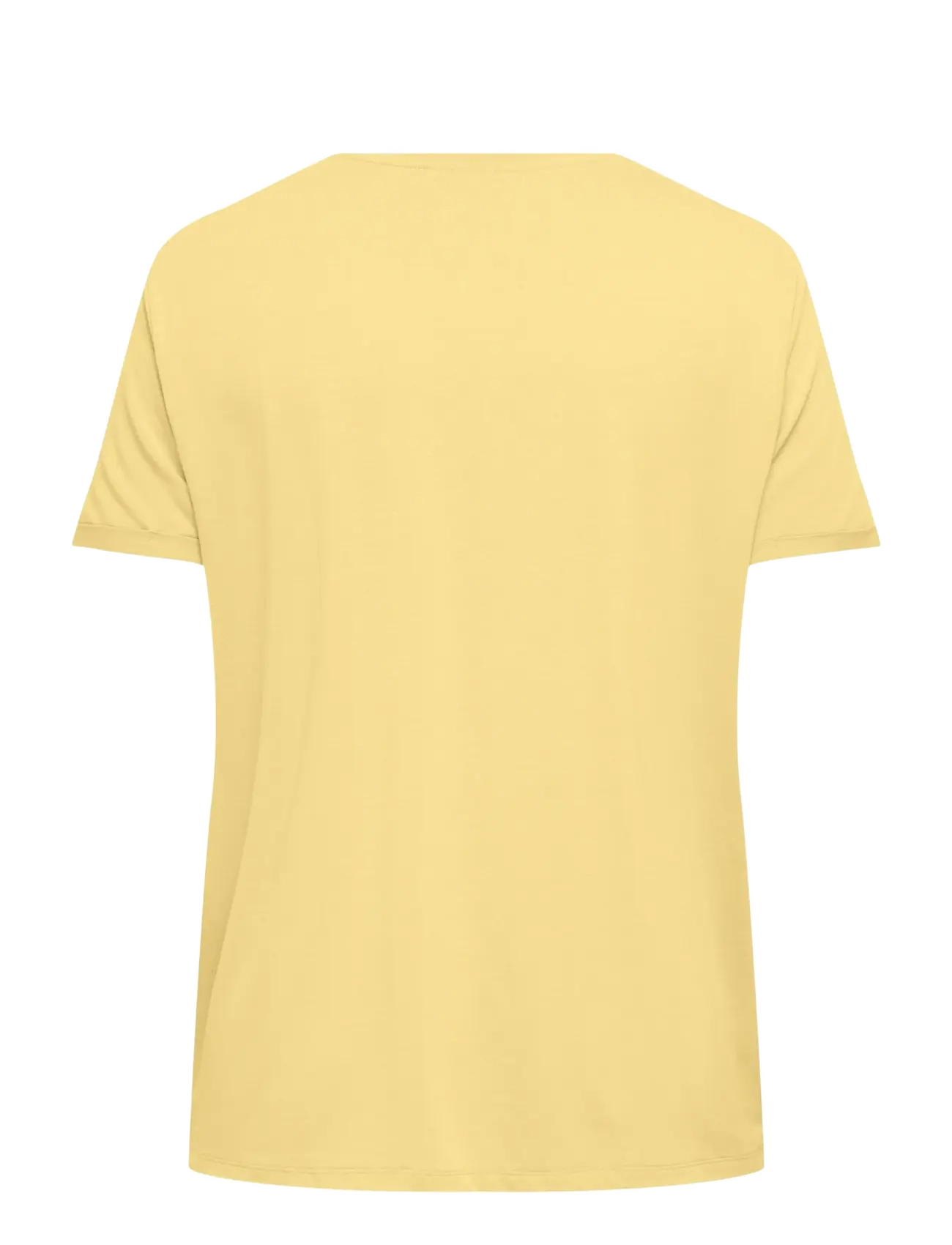 ONLY Carmakoma - CARMOSTER S/S FOLD UP TOP JRS NOOS - t-shirts - pale banana - 1