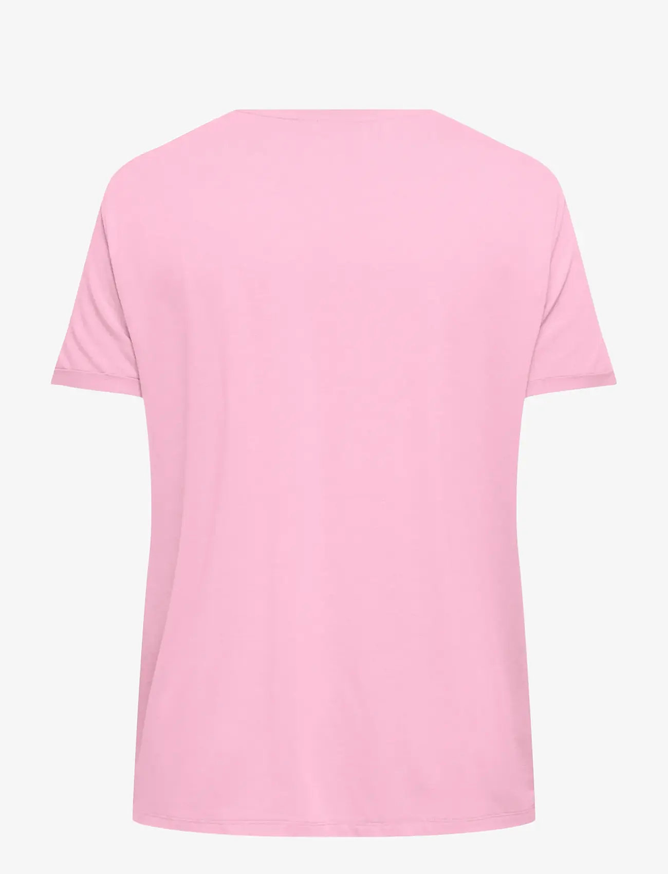 ONLY Carmakoma - CARMOSTER S/S FOLD UP TOP JRS NOOS - t-shirts - pink lady - 1