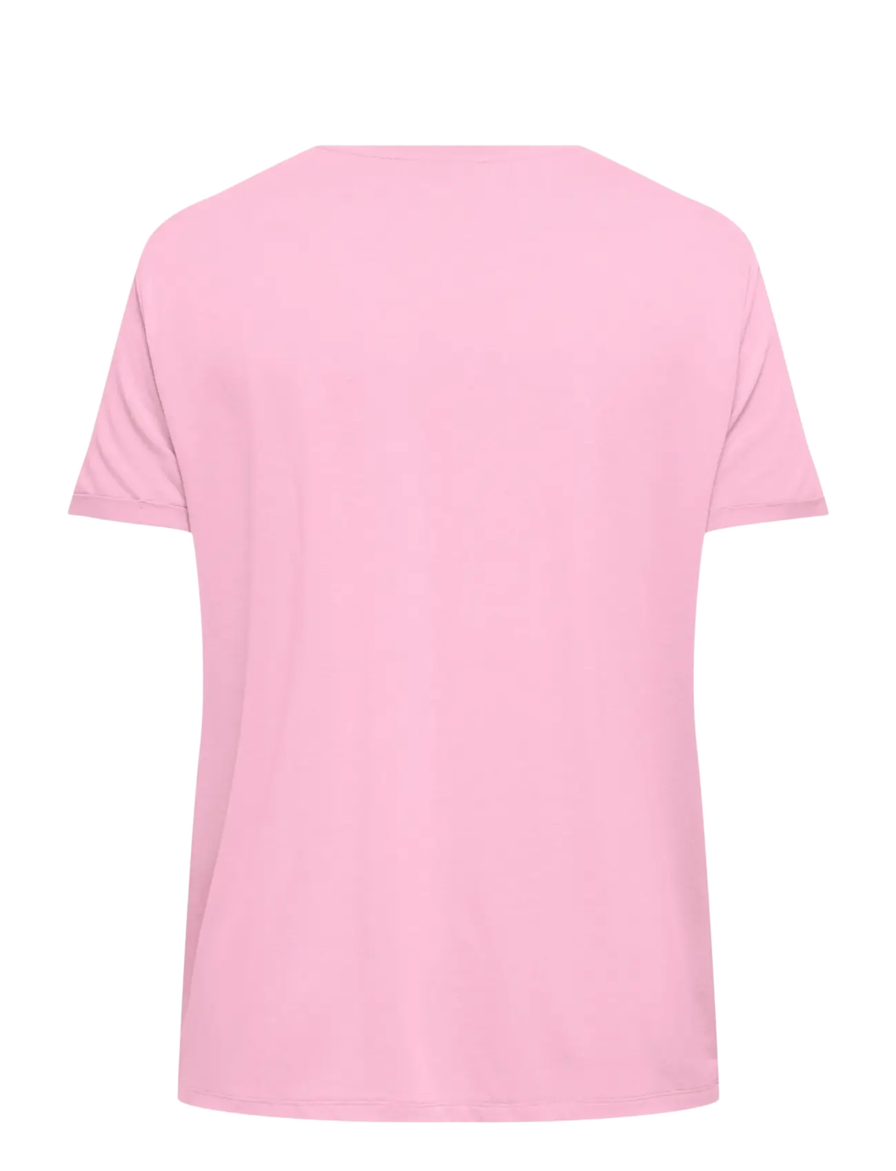 ONLY Carmakoma - CARMOSTER S/S FOLD UP TOP JRS NOOS - t-shirts - pink lady - 1