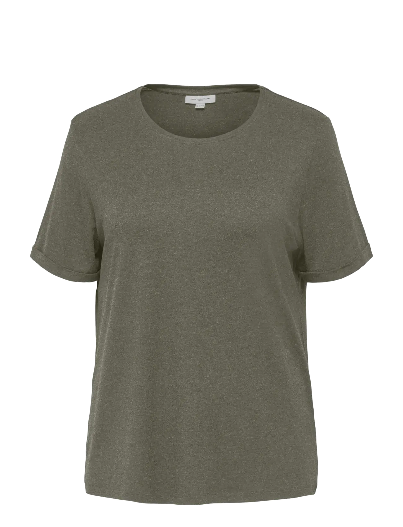 ONLY Carmakoma CARMOSTER S/S FOLD UP TOP JRS NOOS - T-shirts & Tops - SMOKEY OLIVE / khaki/green