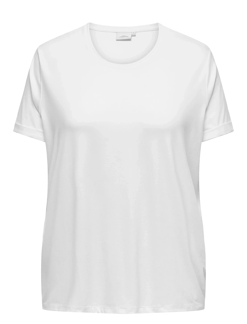 ONLY Carmakoma - CARMOSTER S/S FOLD UP TOP JRS NOOS - t-särgid - white - 1