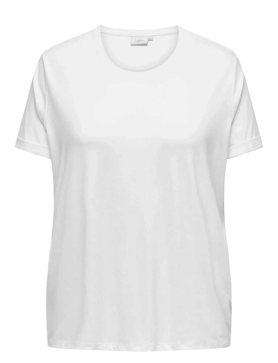 ONLY Carmakoma - CARMOSTER S/S FOLD UP TOP JRS NOOS - t-shirts - white - 1