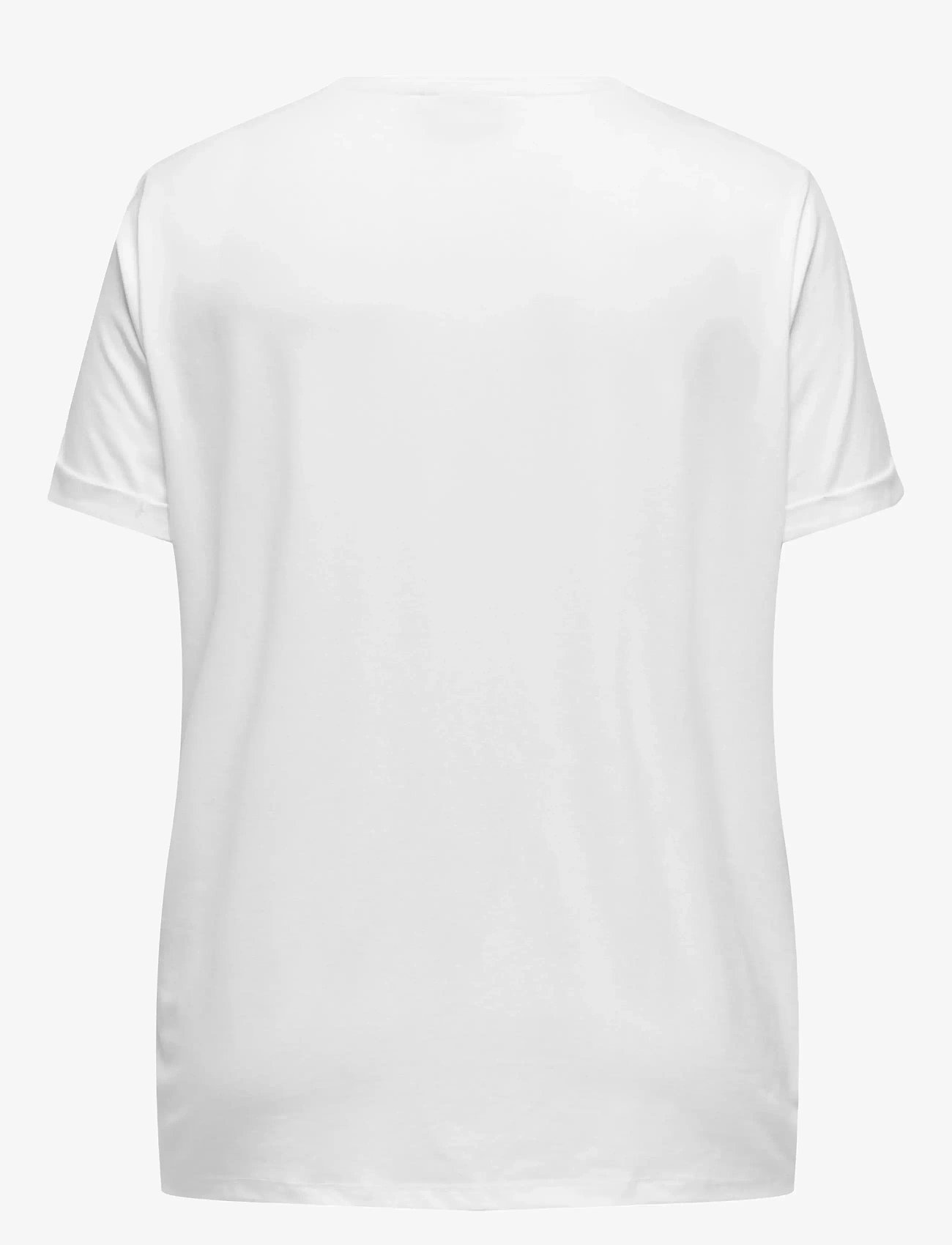 ONLY Carmakoma - CARMOSTER S/S FOLD UP TOP JRS NOOS - t-särgid - white - 2