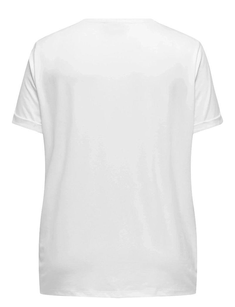 ONLY Carmakoma - CARMOSTER S/S FOLD UP TOP JRS NOOS - t-särgid - white - 2