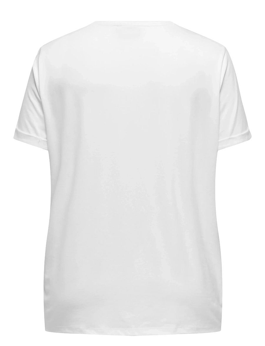 ONLY Carmakoma - CARMOSTER S/S FOLD UP TOP JRS NOOS - t-shirts - white - 2
