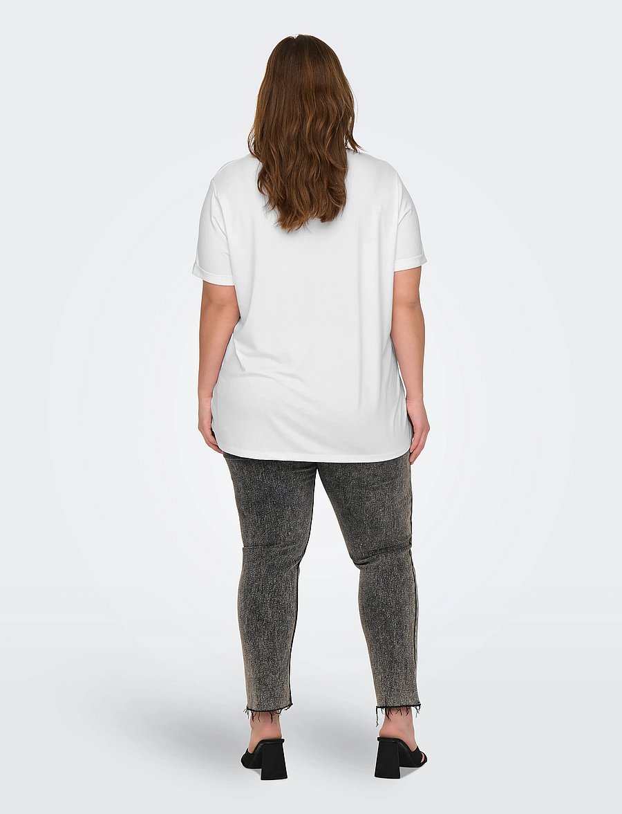 ONLY Carmakoma - CARMOSTER S/S FOLD UP TOP JRS NOOS - t-shirts - white - 3