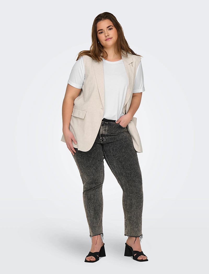 ONLY Carmakoma - CARMOSTER S/S FOLD UP TOP JRS NOOS - t-särgid - white - 5