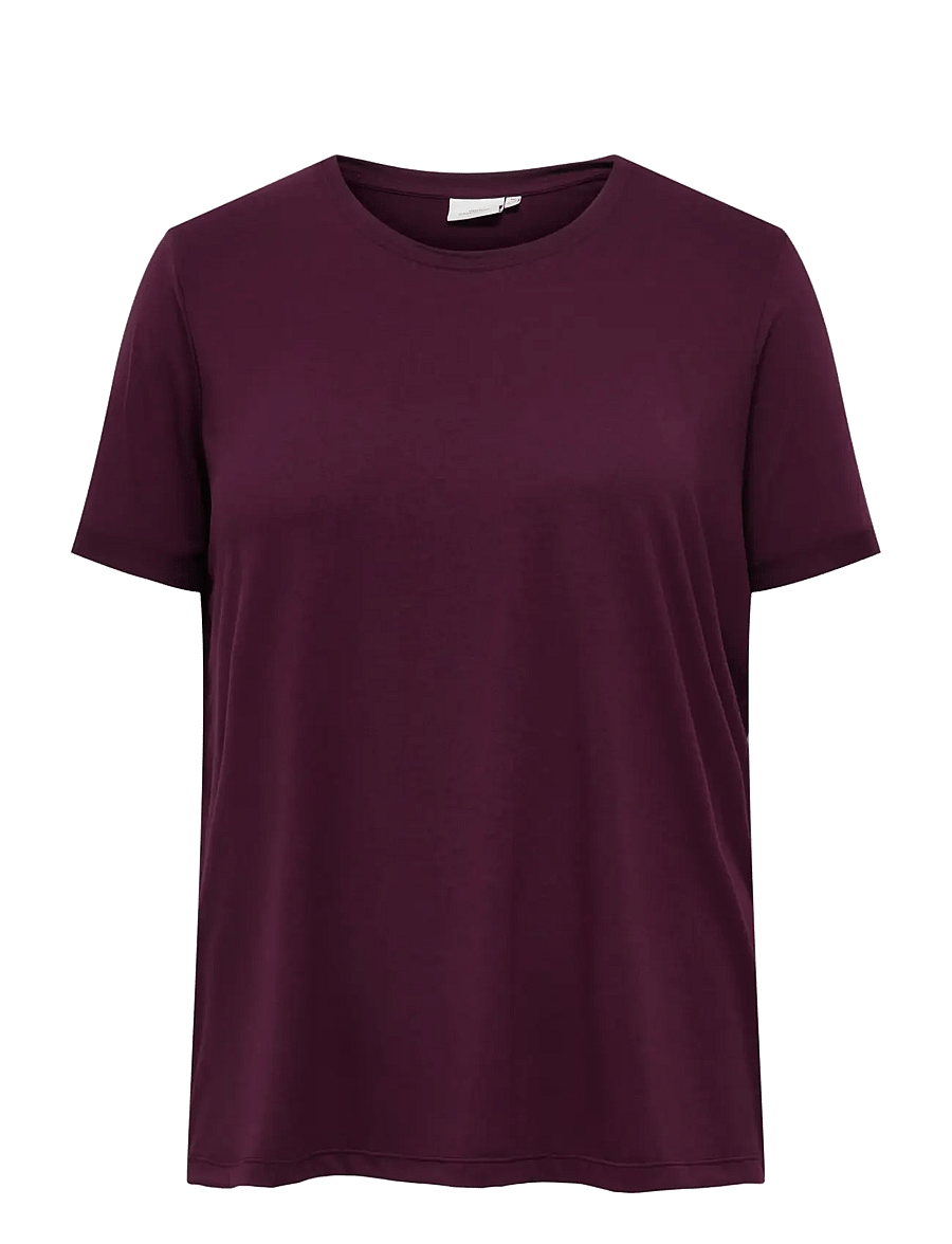 ONLY Carmakoma - CARMOSTER S/S FOLD UP TOP JRS NOOS - t-shirts - winetasting - 0