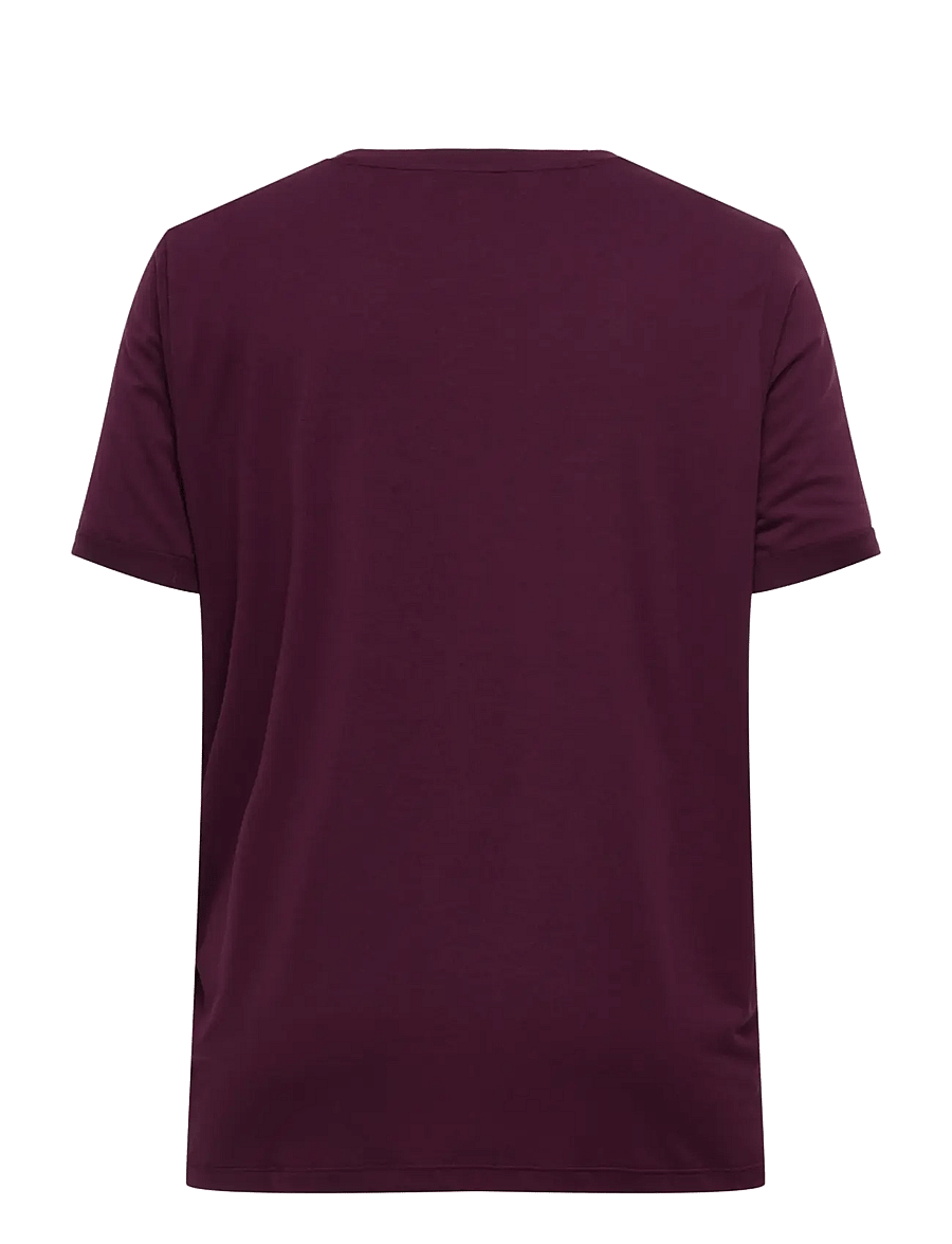 ONLY Carmakoma - CARMOSTER S/S FOLD UP TOP JRS NOOS - t-shirts - winetasting - 1