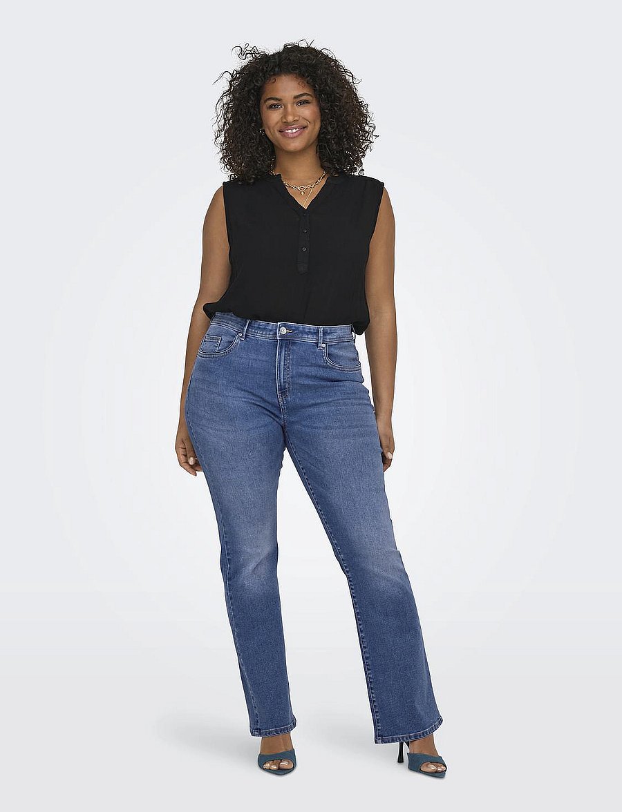 ONLY Carmakoma - CARSALLY REG FLARED DNM BJ114-3 NOOS - medium blue denim - 4