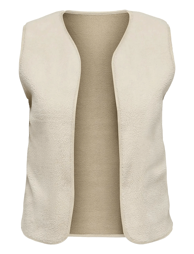 ONLY Carmakoma - CARBELISA TEDDY WAISTCOAT JRS - stickade västar - birch - 1