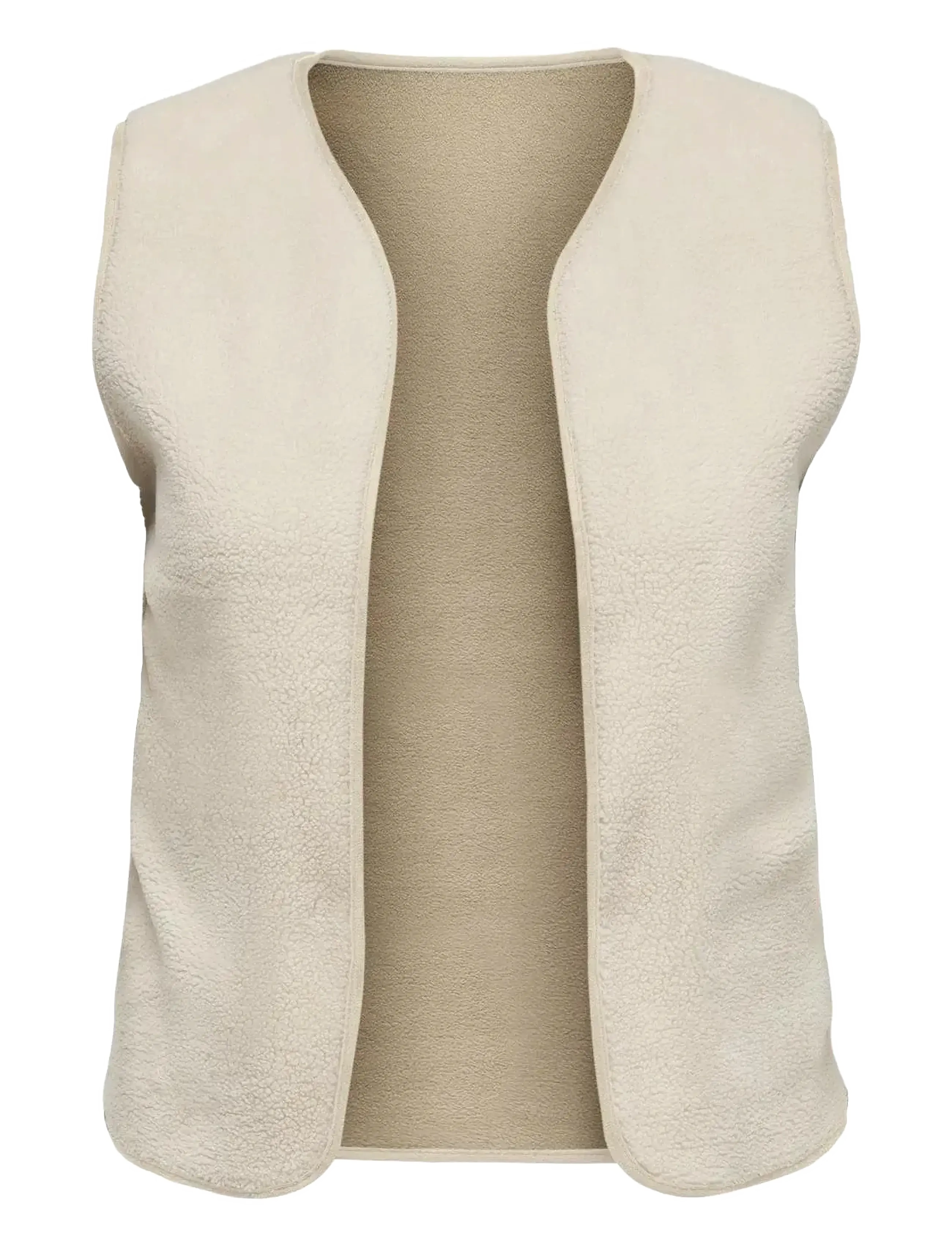 ONLY Carmakoma CARBELISA TEDDY WAISTCOAT JRS - Fleece- og teddyveste - BIRCH / cream