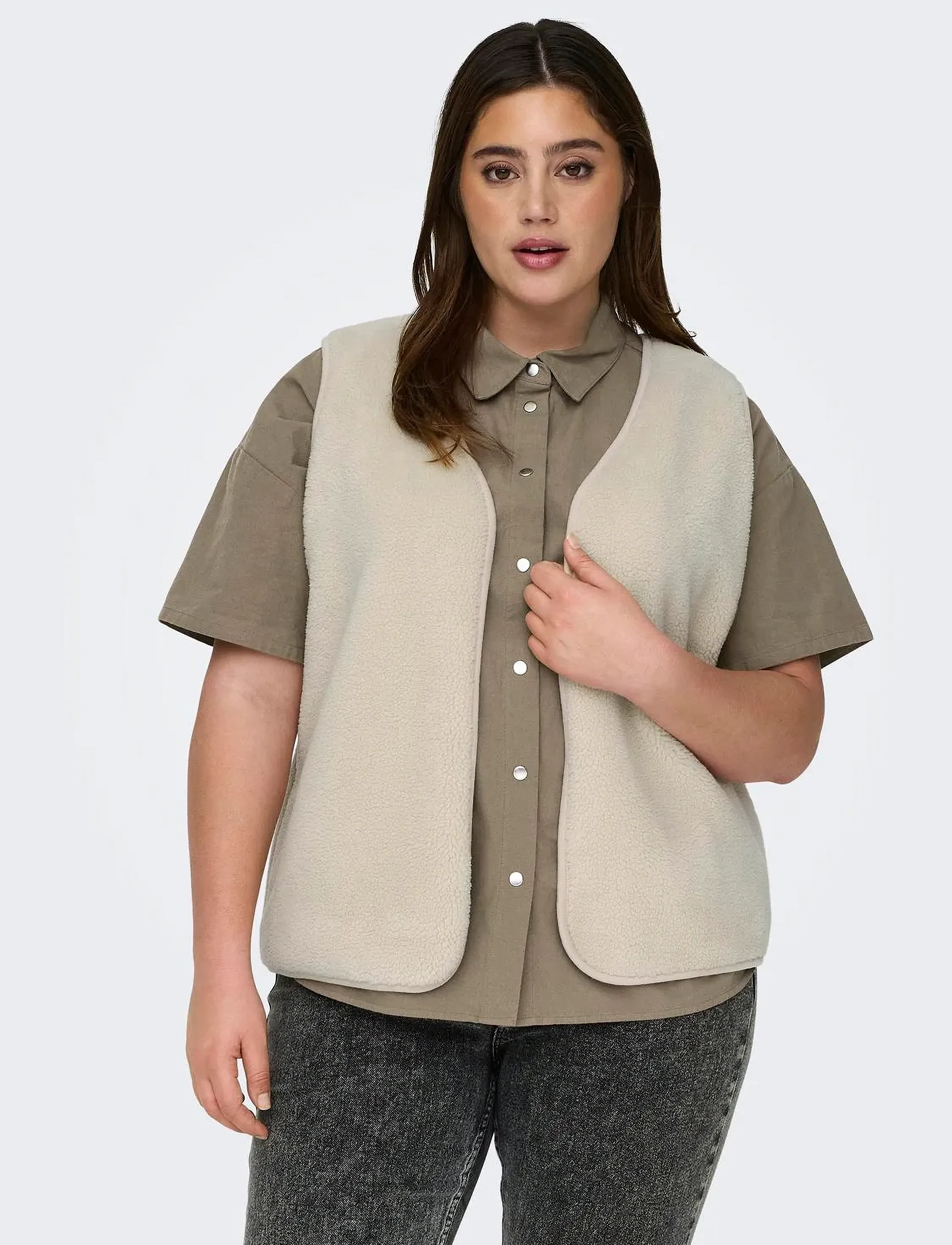 ONLY Carmakoma Carbelisa Teddy Waistcoat Jrs västar dam – bild 5