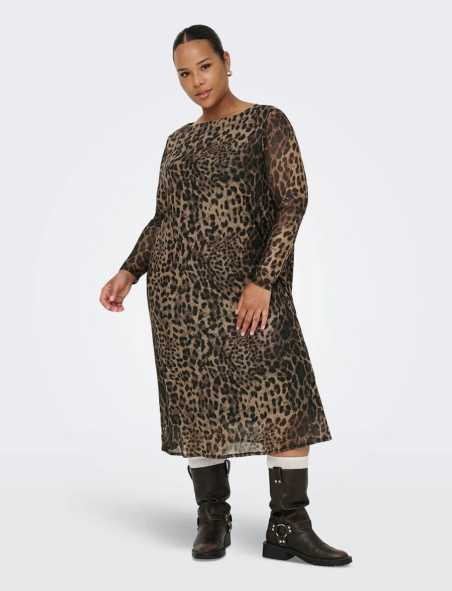 ONLY Carmakoma - CARFOREST LIFE LS BOATNECK BLK DRESS JRS - partykleider - black - 0