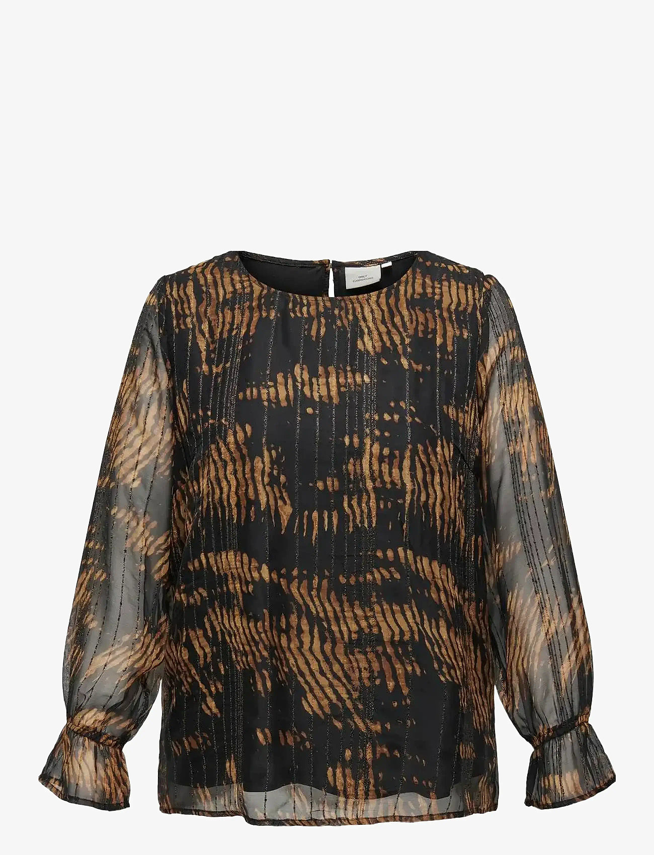 ONLY Carmakoma - CARAZELEA L/S O-NECK TOP AOP - black - 0