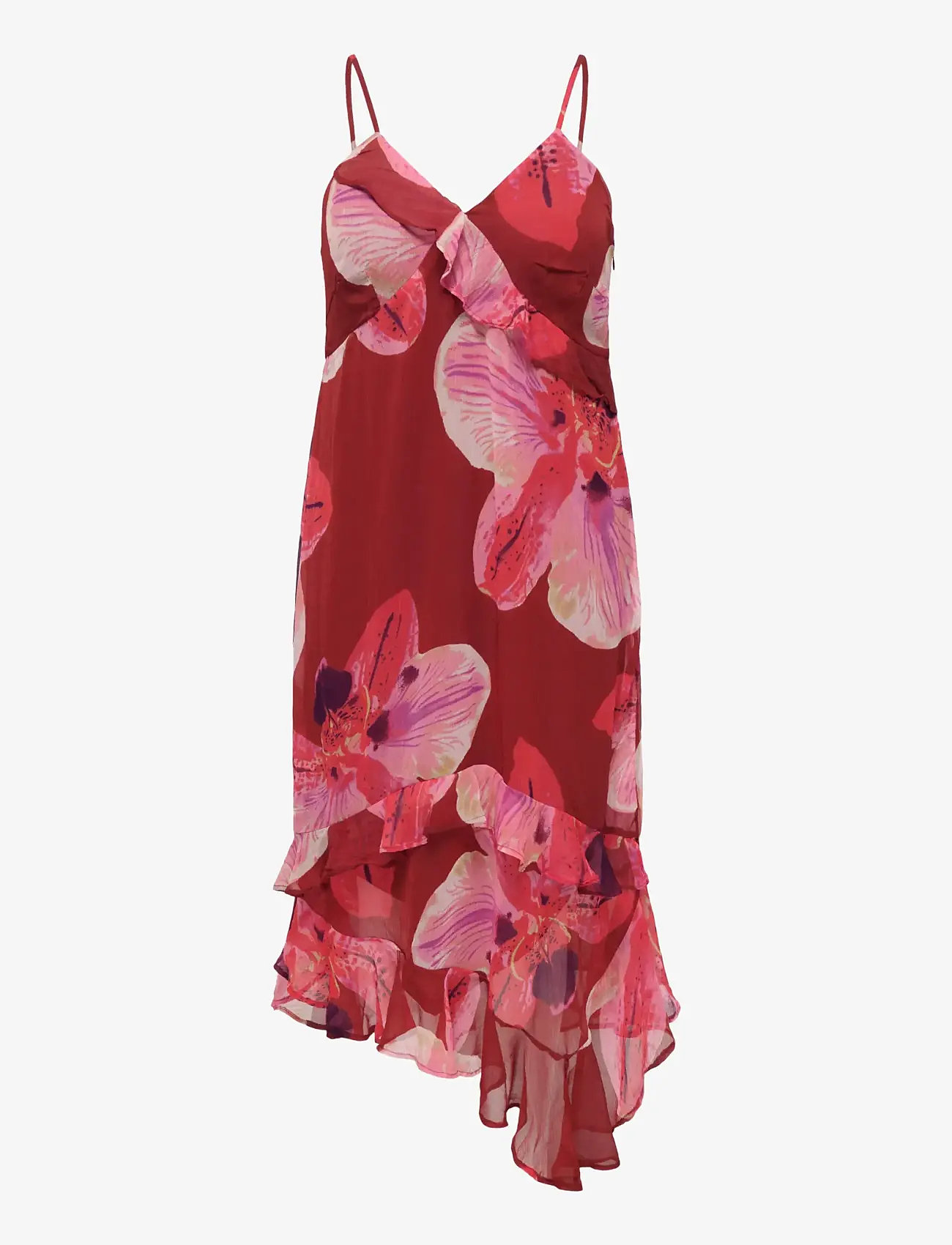 ONLY Carmakoma - CARASTA STRAP FRILL ANKLE DRESS - sommerkleider - spiced apple - 1