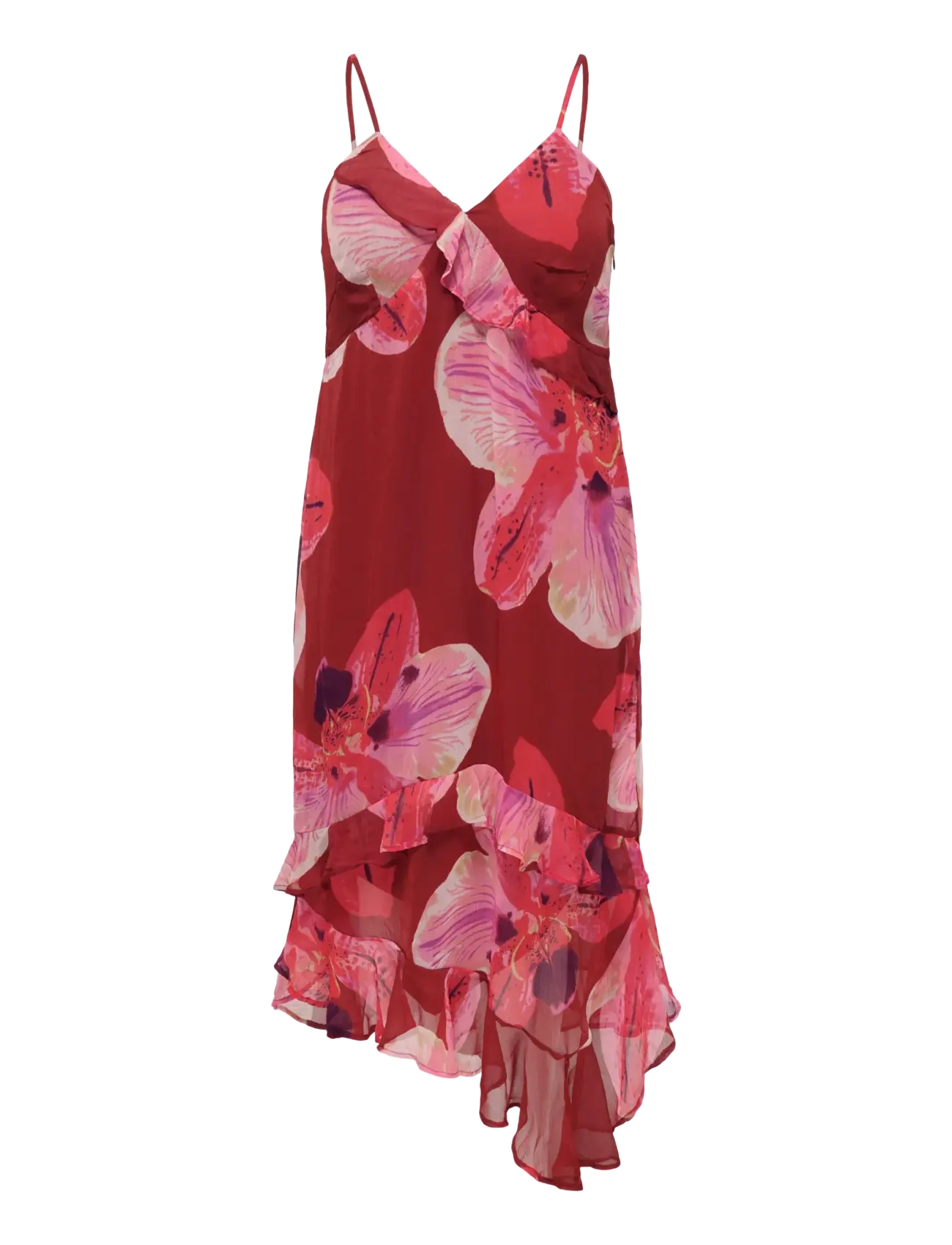 ONLY Carmakoma CARASTA STRAP FRILL ANKLE DRESS - Peokleidid - SPICED APPLE / red