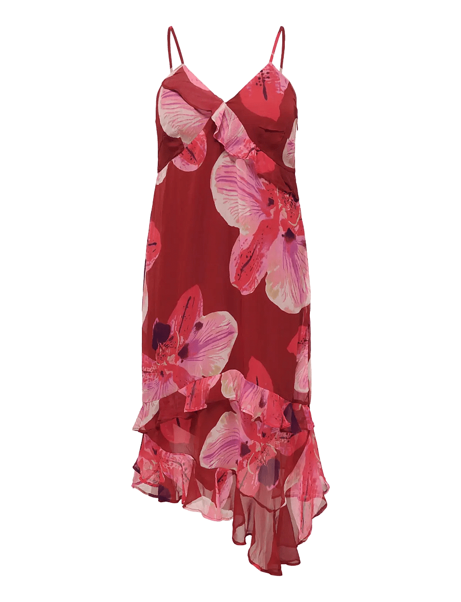 ONLY Carmakoma - CARASTA STRAP FRILL ANKLE DRESS - spiced apple - 1