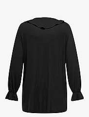 ONLY Carmakoma - CARCLARISA LIFE V-NECK FRILL L/S TOP JRS - long-sleeved blouses - black - 1