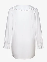 ONLY Carmakoma - CARCLARISA LIFE V-NECK FRILL L/S TOP JRS - long-sleeved blouses - bright white - 1