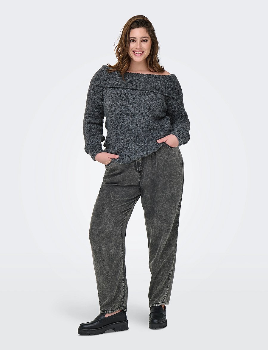 ONLY Carmakoma - CARKENYA LIFE ACID WASH PANTS OTW - gerade jeans - black - 4