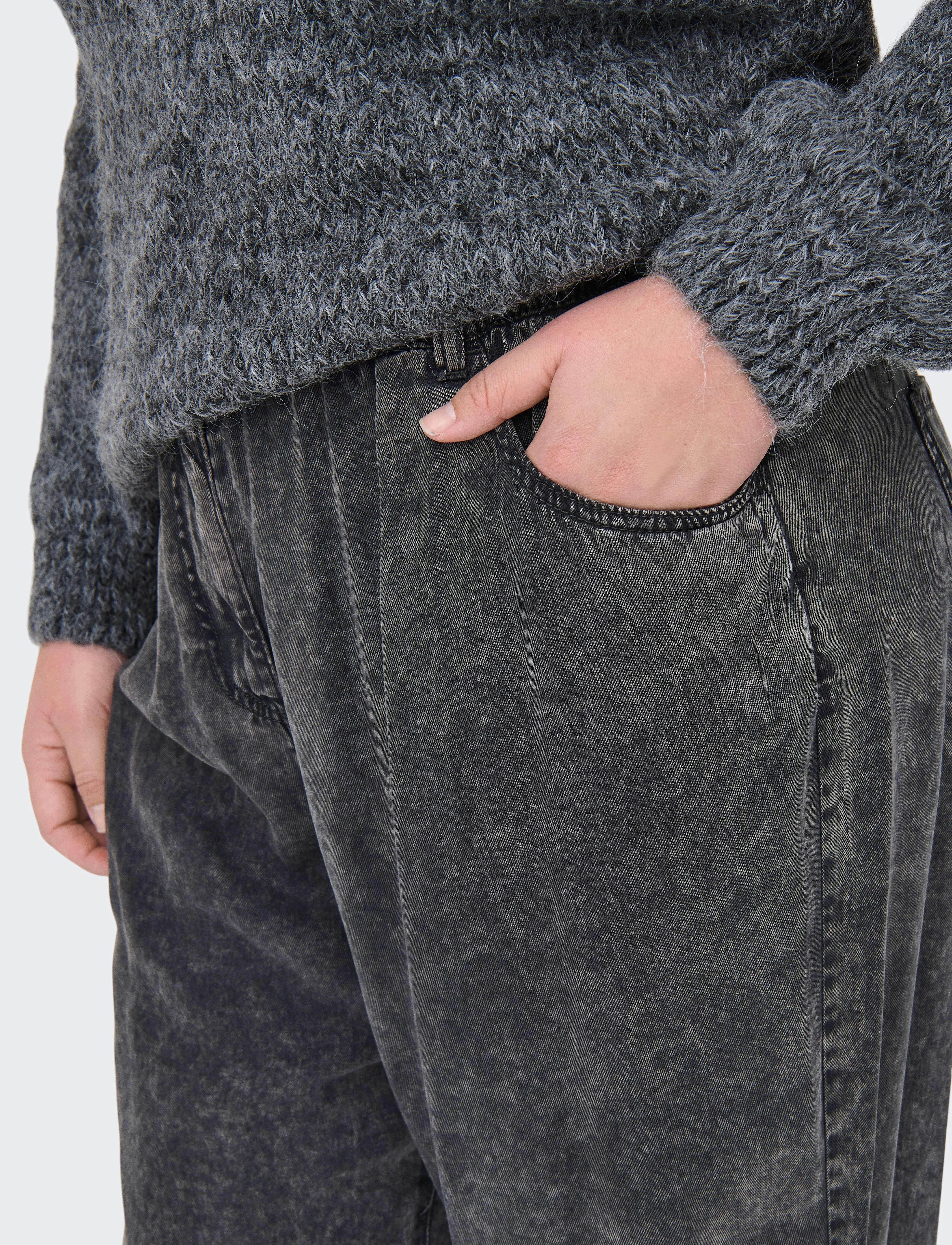 ONLY Carmakoma - CARKENYA LIFE ACID WASH PANTS OTW - black - 5