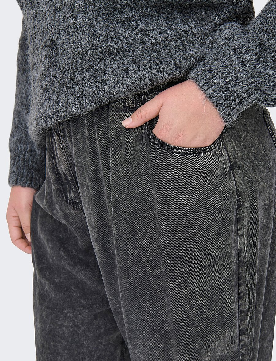 ONLY Carmakoma - CARKENYA LIFE ACID WASH PANTS OTW - gerade jeans - black - 5