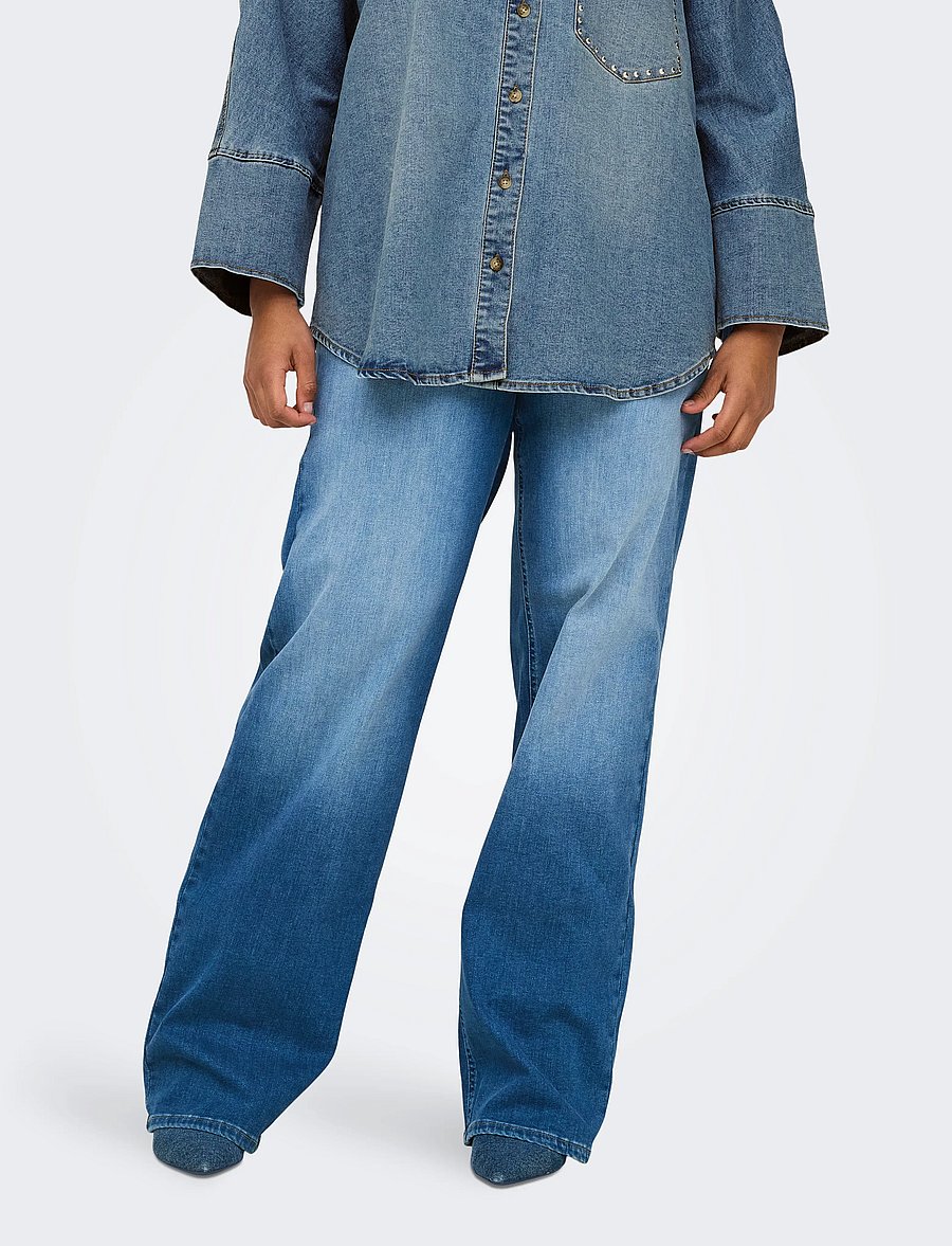 ONLY Carmakoma - CARWILLY HW WIDE DNM REA12187 NOOS - medium blue denim - 0