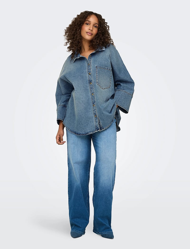 ONLY Carmakoma - CARWILLY HW WIDE DNM REA12187 NOOS - brede jeans - medium blue denim - 4