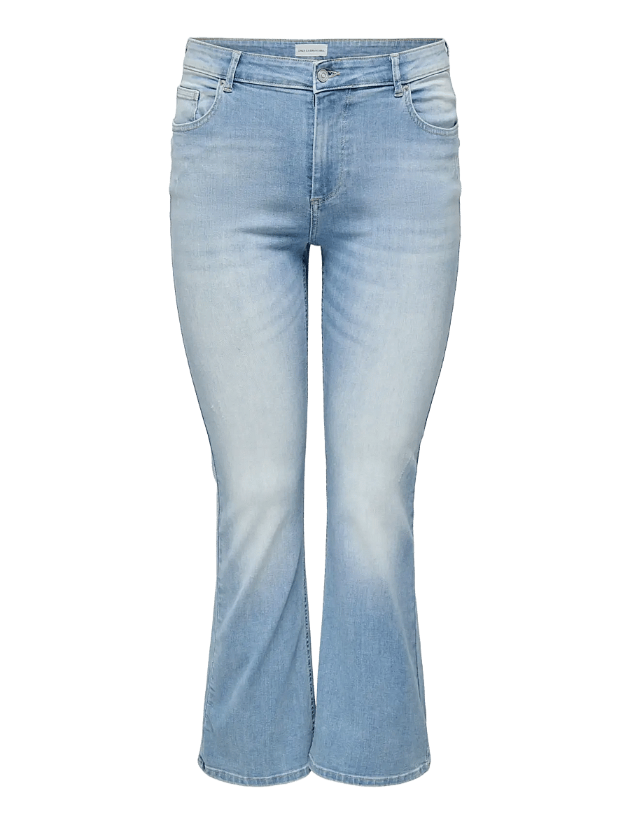 ONLY Carmakoma - CARWILLY LIFE HW FLARED DNM TAI467 NOOS - jeans évasés - light blue denim - 1