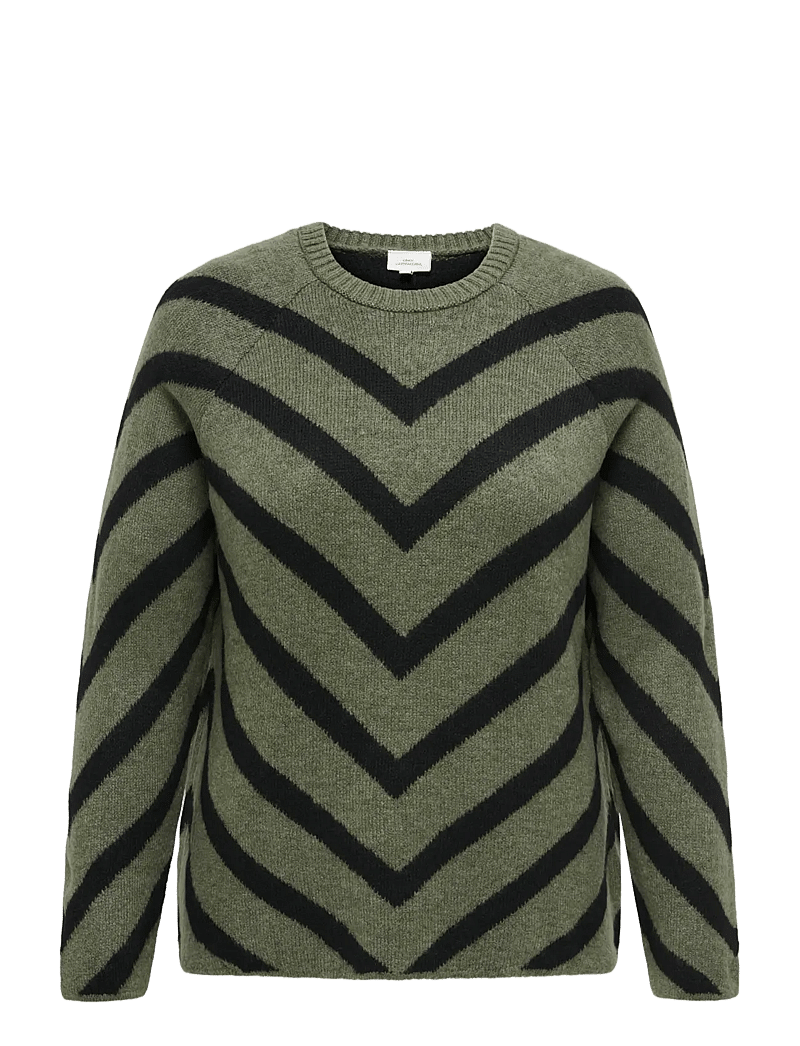 ONLY Carmakoma - CARELIZA L/S PULLOVER KNT NOOS - sviitrid - lizard - 1