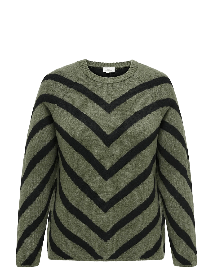 ONLY Carmakoma - CARELIZA L/S PULLOVER KNT NOOS - strikkegensere - lizard - 1