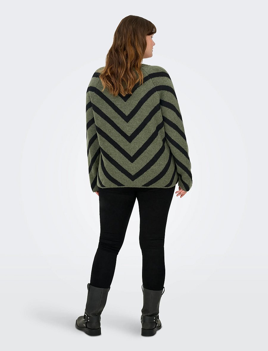 ONLY Carmakoma - CARELIZA L/S PULLOVER KNT NOOS - strikkegensere - lizard - 3
