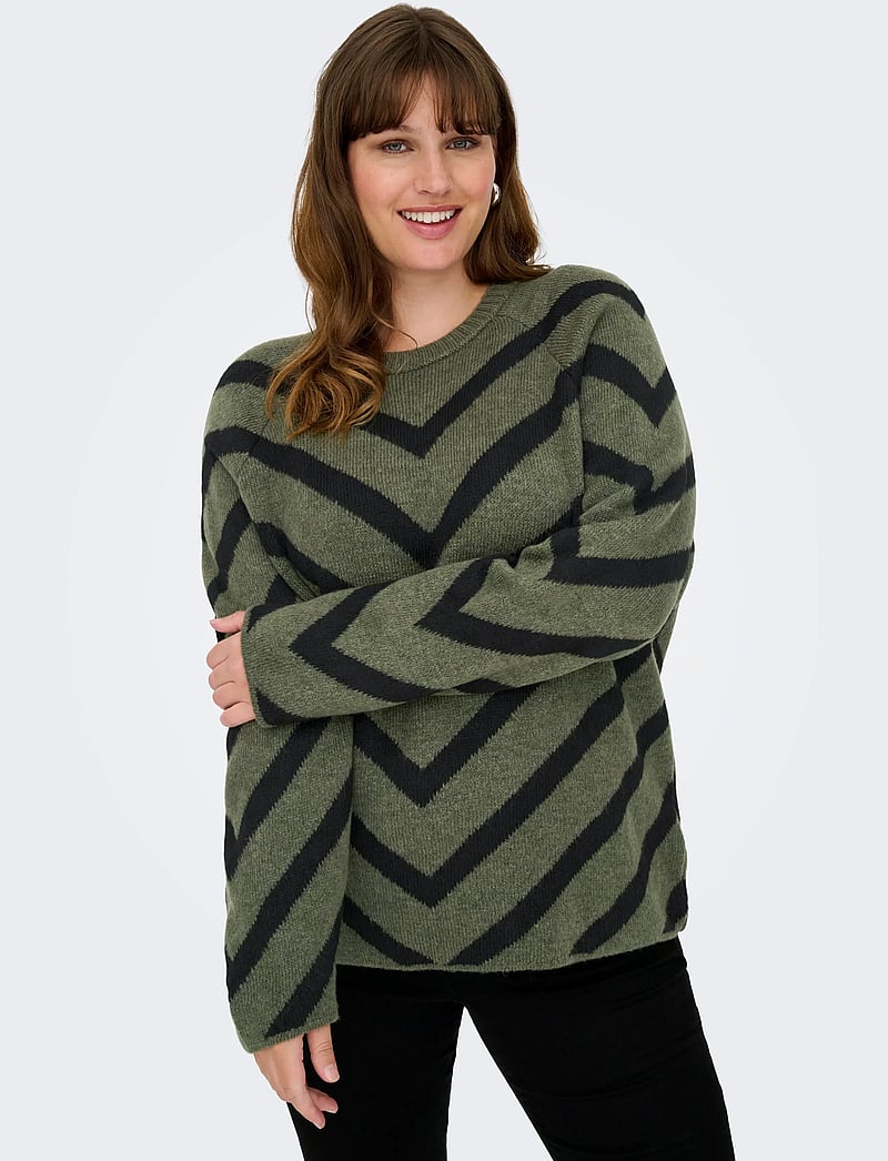 ONLY Carmakoma - CARELIZA L/S PULLOVER KNT NOOS - sviitrid - lizard - 5