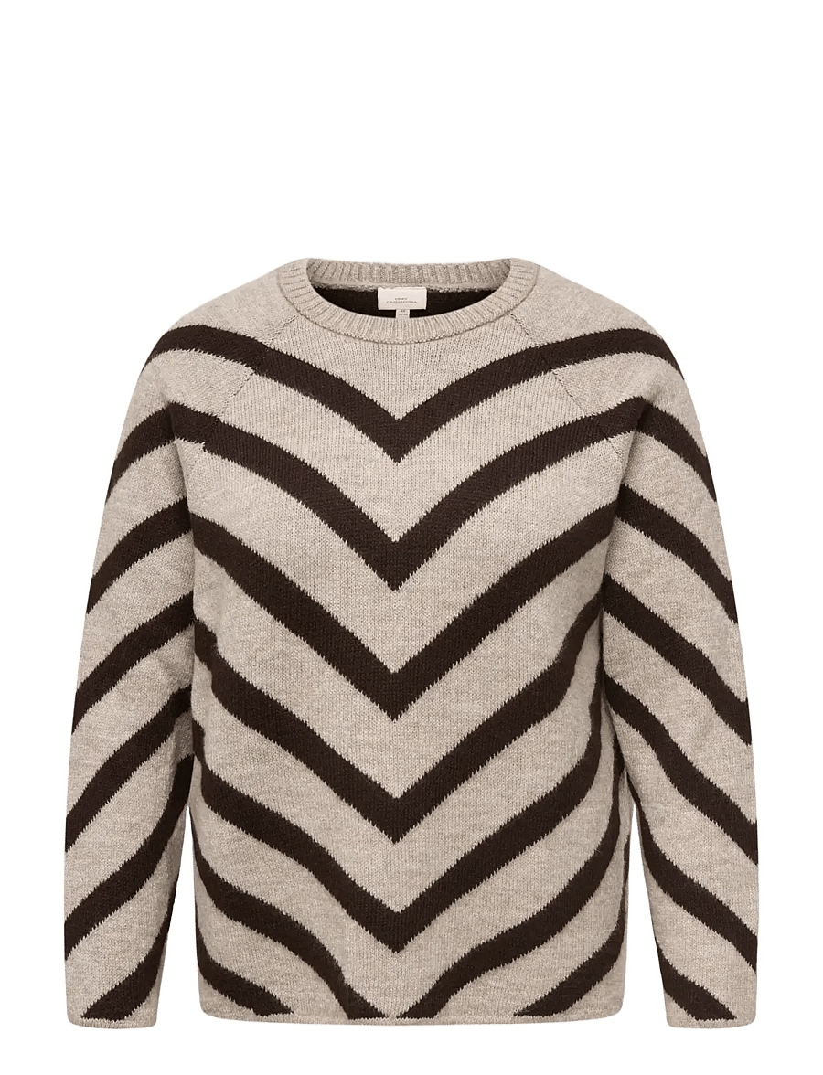 ONLY Carmakoma - CARELIZA L/S PULLOVER KNT NOOS - striktrøjer - string - 1