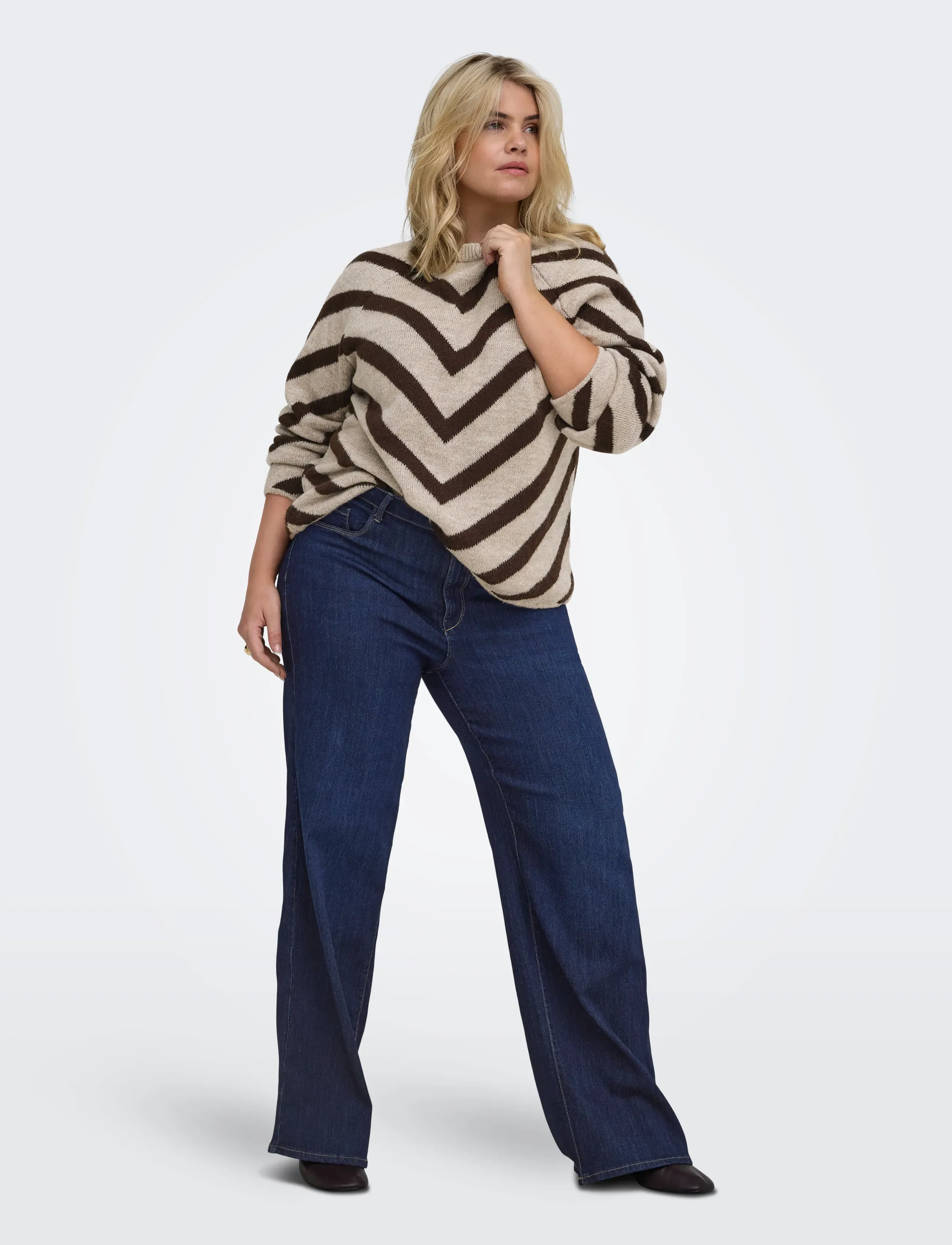ONLY Carmakoma - CARELIZA L/S PULLOVER KNT NOOS - striktrøjer - string - 4