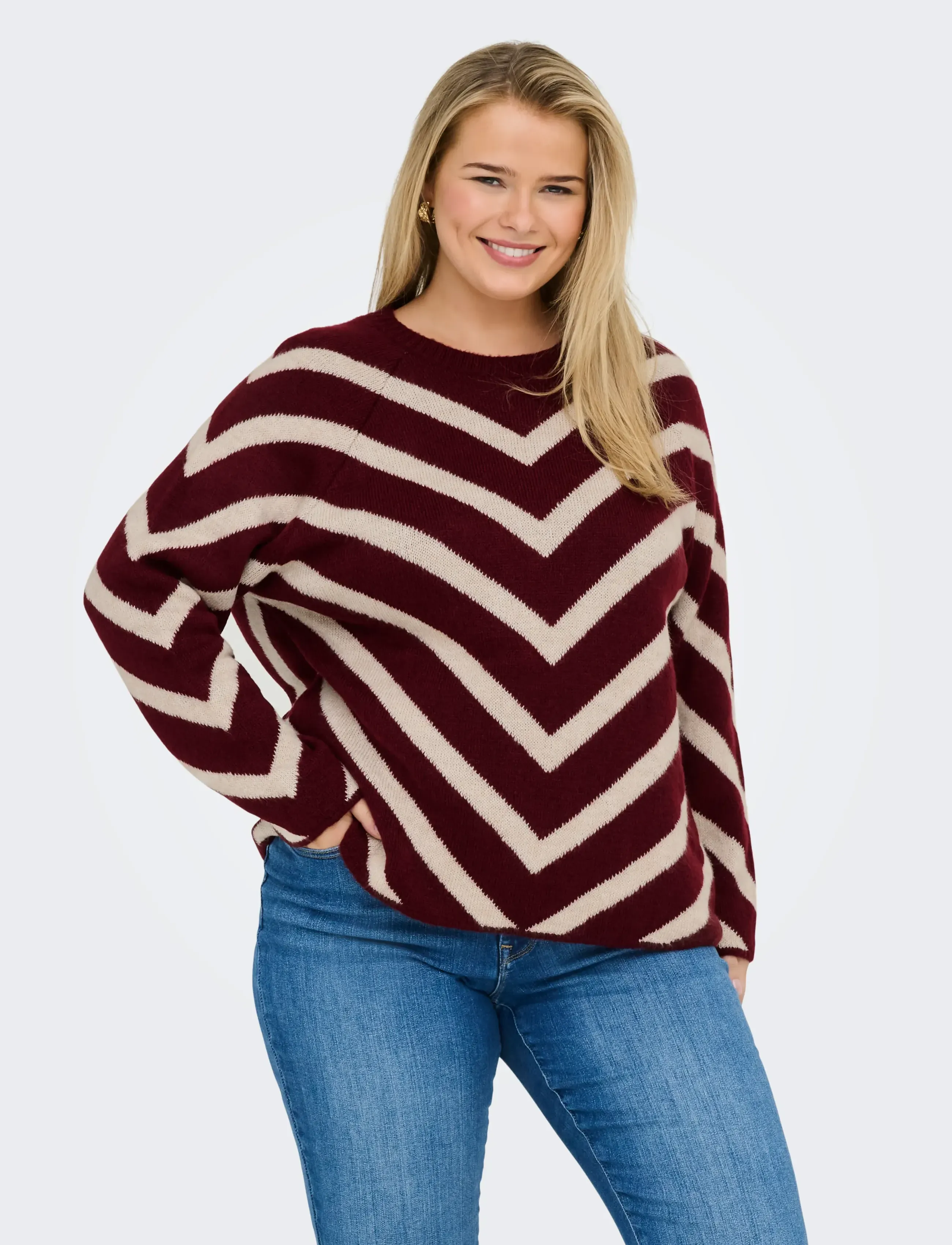 ONLY Carmakoma - CARELIZA L/S PULLOVER KNT NOOS - jumpers - zinfandel - 5