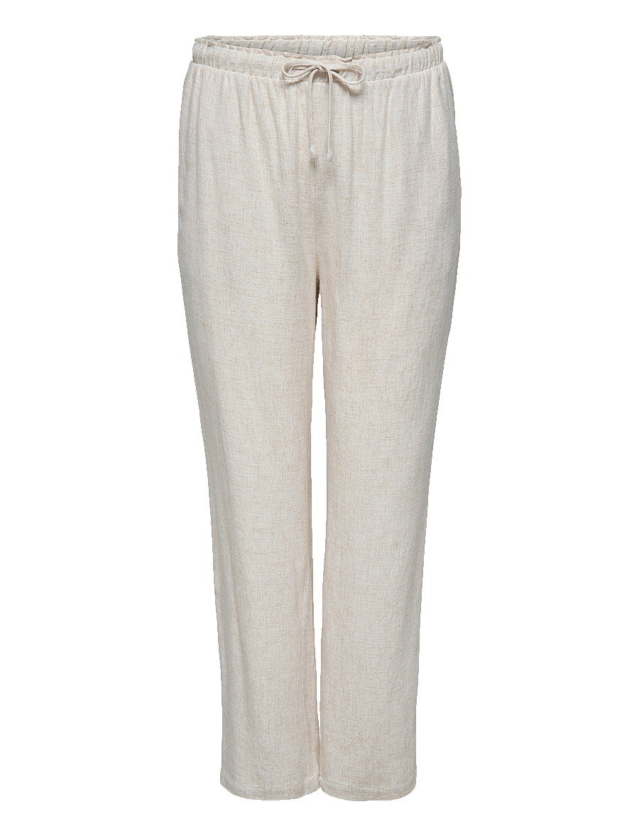 ONLY Carmakoma - CARSIESTA HW PULL-UP LINEN BL PNT - linnen broeken - moonbeam - 1