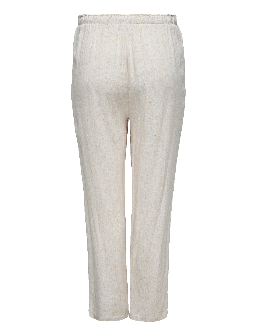 ONLY Carmakoma - CARSIESTA HW PULL-UP LINEN BL PNT - linnen broeken - moonbeam - 2