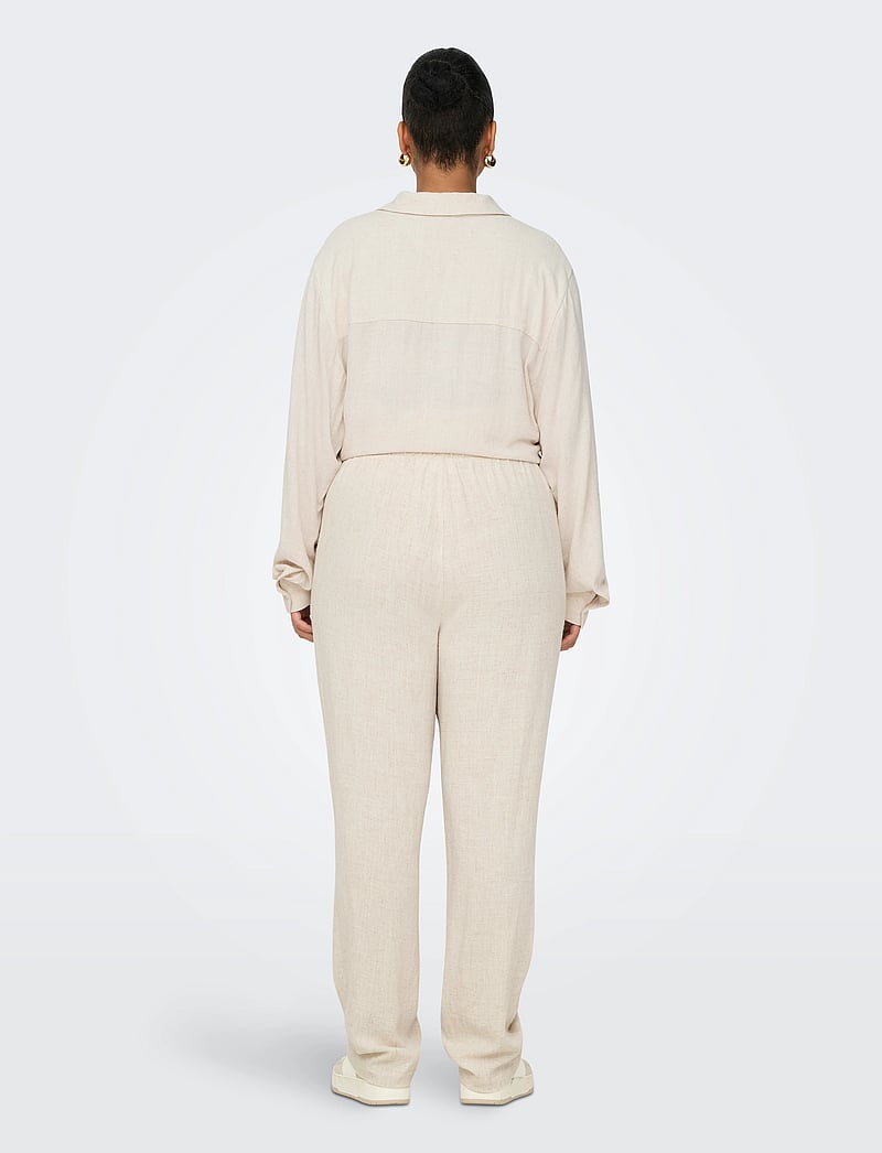 ONLY Carmakoma - CARSIESTA HW PULL-UP LINEN BL PNT - leinenhosen - moonbeam - 3