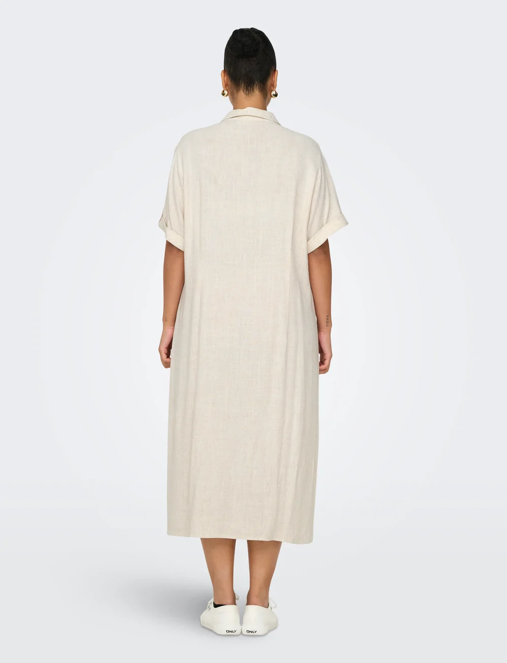 ONLY Carmakoma - CARSIESTA SS BUT LONG LINEN BL DRESS - shirt dresses - moonbeam - 3