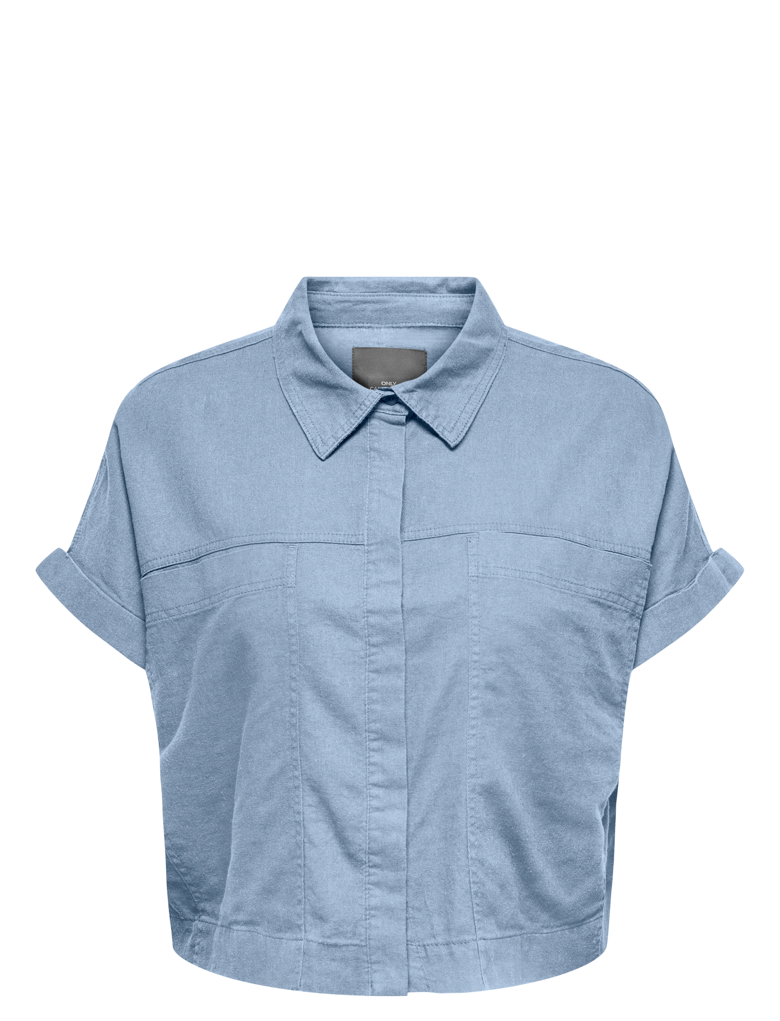 ONLY Carmakoma CARCARO S/S LINEN BL BOXY SHIRT - Kleidung - CASHMERE BLUE / blue