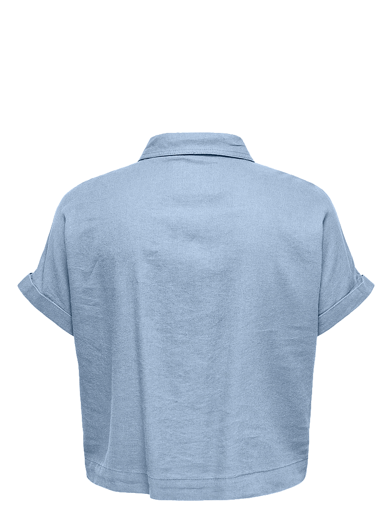 ONLY Carmakoma - CARCARO S/S LINEN BL BOXY SHIRT - leinenhemden - cashmere blue - 1