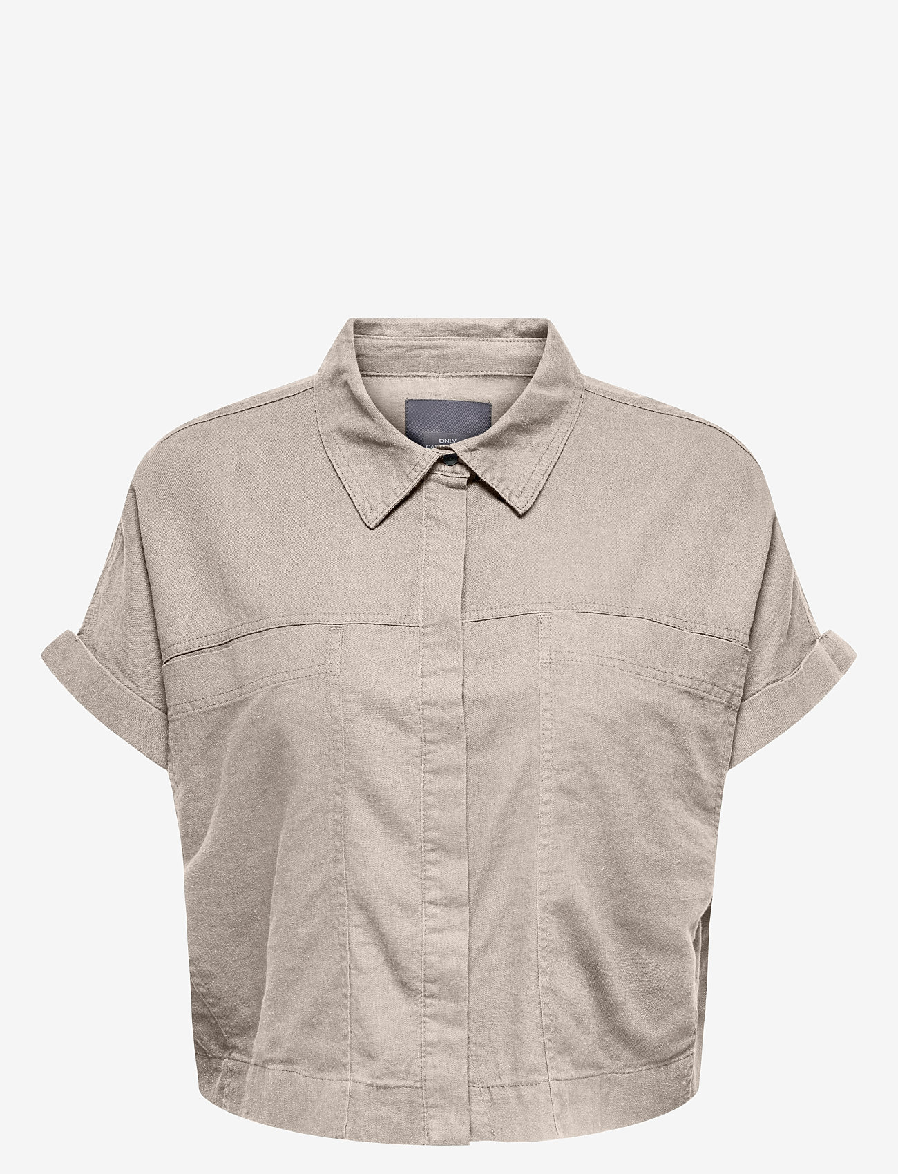 ONLY Carmakoma - CARCARO S/S LINEN BL BOXY SHIRT - leinenhemden - pumice stone - 0