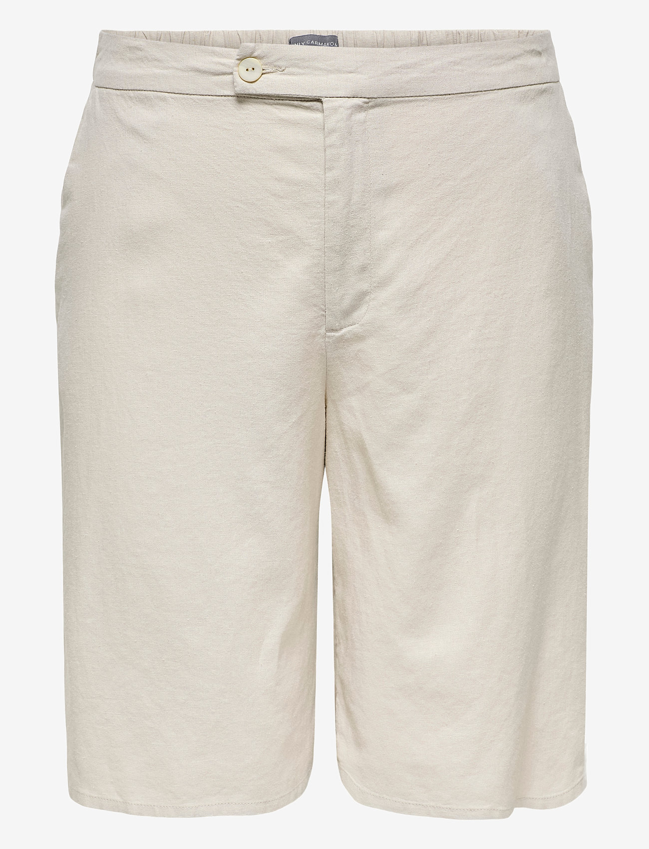 ONLY Carmakoma - CARCARO HW LINEN BL BERMU SHORTS - die niedrigsten preise - pumice stone - 0