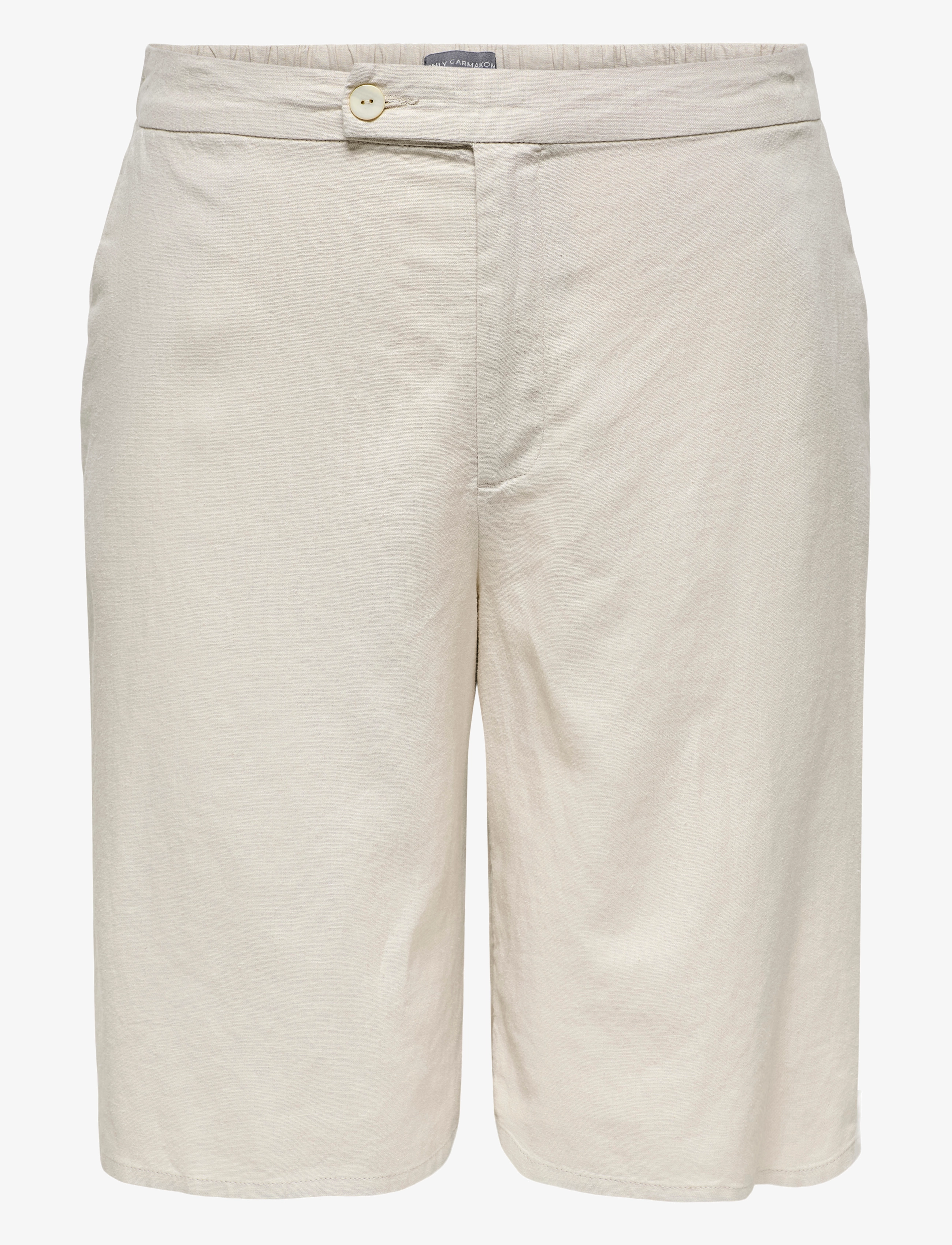 ONLY Carmakoma CARCARO HW LINEN BL BERMU SHORTS - Bermudashorts - PUMICE STONE / beige