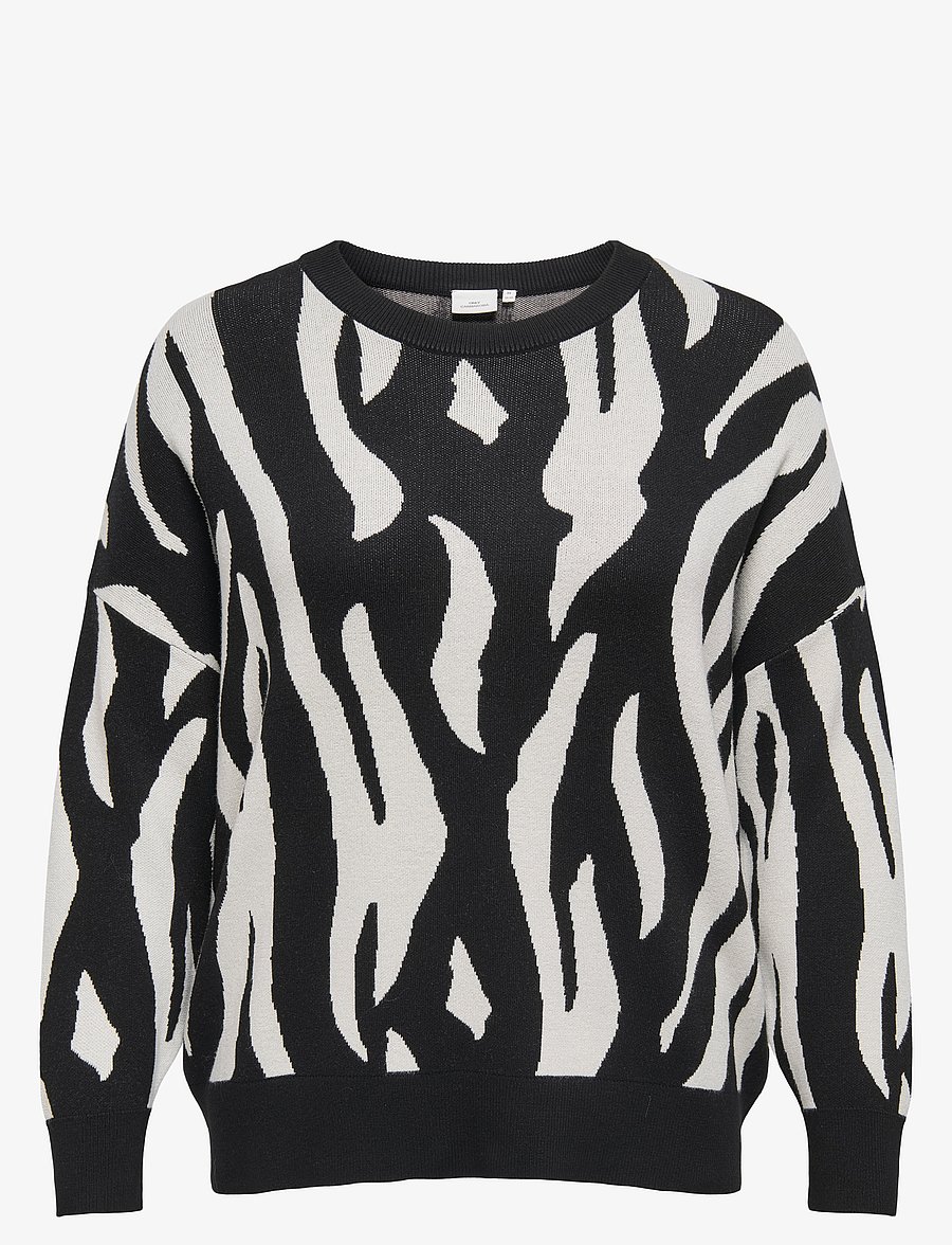 ONLY Carmakoma - CARMONTANA LS JQ LOOSE O-NECK KNT - pullover - black - 1